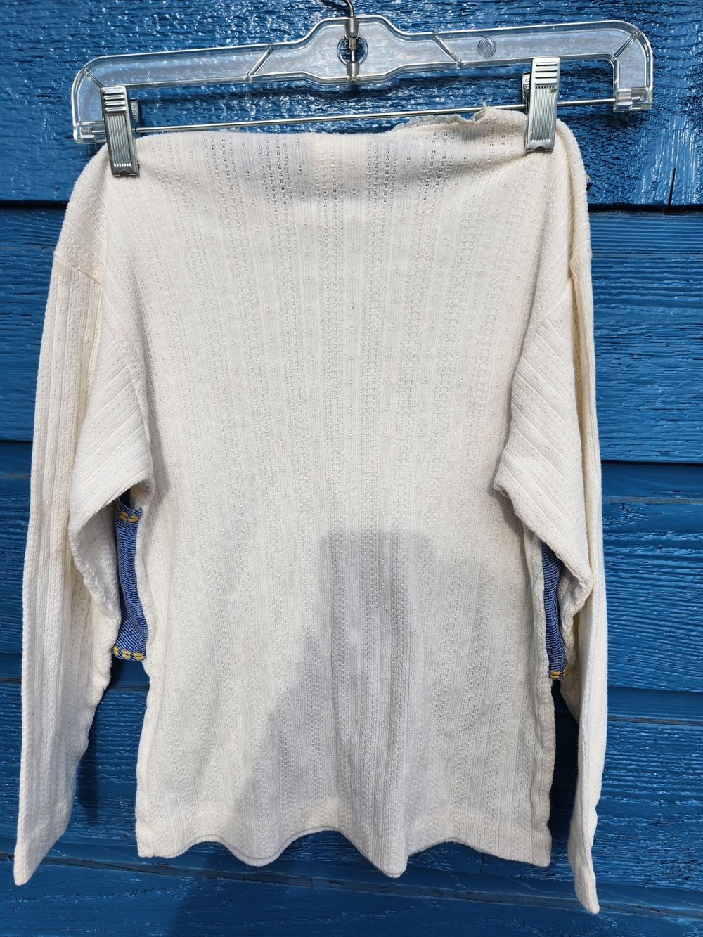 Kids RARE Cream Long-Sleeve Top with Blue Faux-Denim Vest and Bear Detail - Picture 7 of 12
